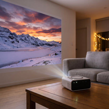 Mini Projector – Portable 1080P Home Theatre with Wireless Screen Mirroring for iPhone & Android